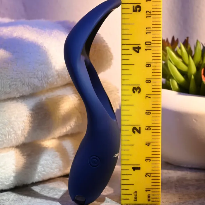Cup Em Vibrating Cock Ring with Ball Cup Blue Evolved Novelties Male Sex Toys