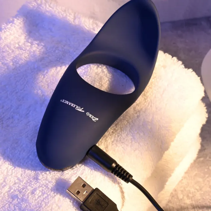 Cup Em Vibrating Cock Ring with Ball Cup Blue Evolved Novelties Male Sex Toys
