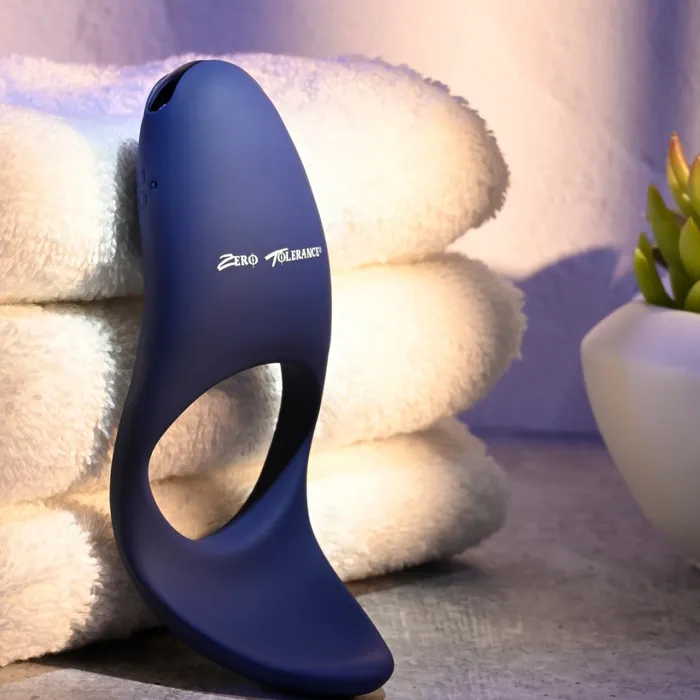 Cup Em Vibrating Cock Ring with Ball Cup Blue Evolved Novelties Male Sex Toys