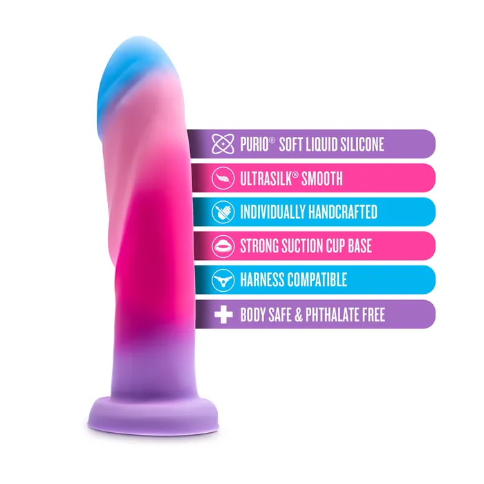 Dildos Blush Borealis Dreams 775 Inch Girthy Silicone Dildo Cotton Candy