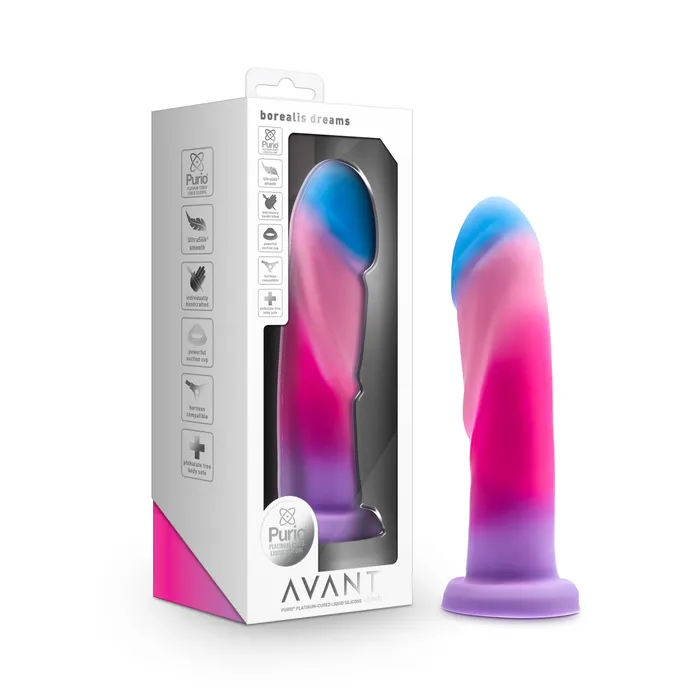 Dildos Blush Borealis Dreams 775 Inch Girthy Silicone Dildo Cotton Candy