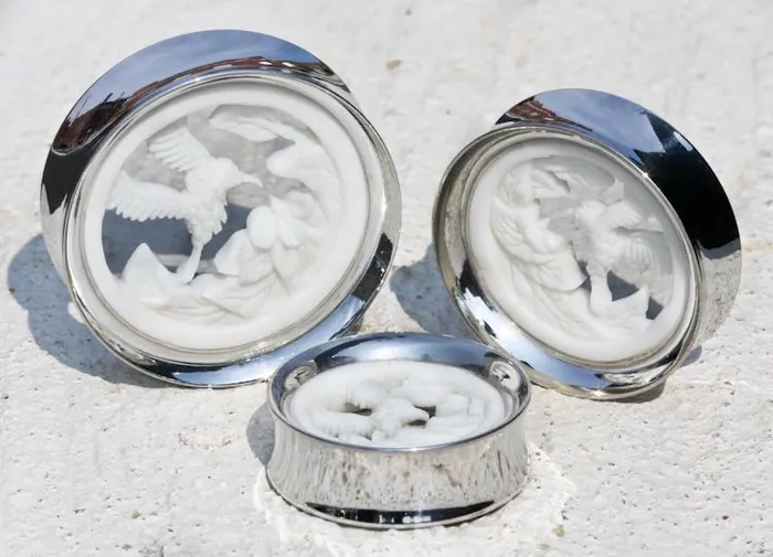 Dildos Elementals Organics Hummingbird 2 SYNTHESIS PLUGS Double Flare Steel and Bone 20mm 34mm Price Per 1