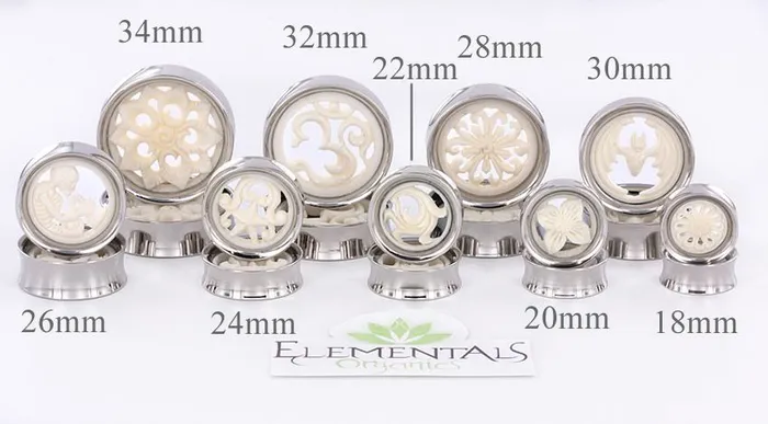 Dildos Elementals Organics Hummingbird 2 SYNTHESIS PLUGS Double Flare Steel and Bone 20mm 34mm Price Per 1