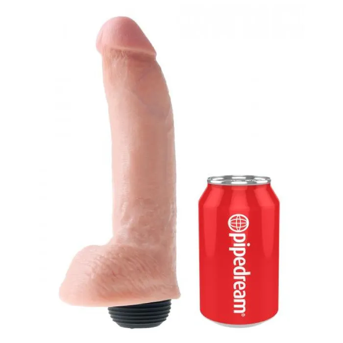 Dildos King Cock Squirting 9 Inch Dildo with Balls Vanilla Pipedream Products