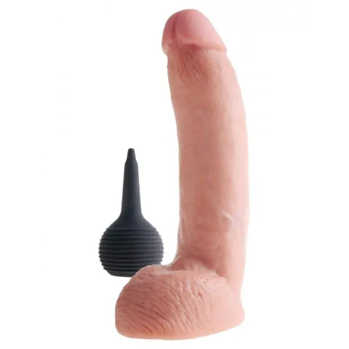 Dildos King Cock Squirting 9 Inch Dildo with Balls Vanilla Pipedream Products