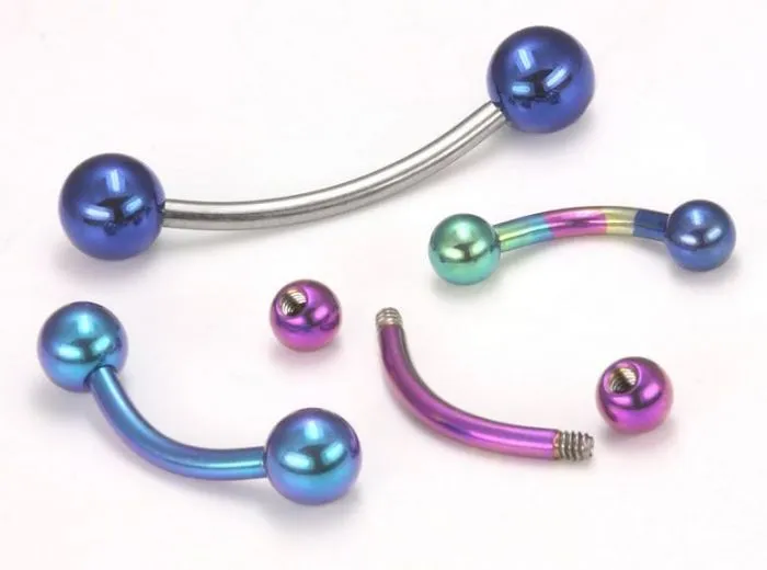 Dildos Painful Pleasures 18g Externally Threaded Bent Barbell w Balls Price Per 1