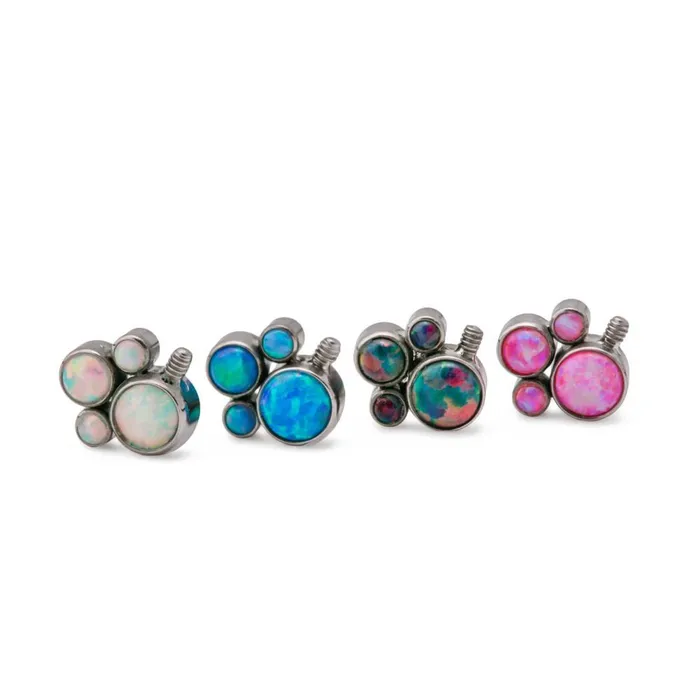 Dildos Tilum 14g12g Opal Cluster Titanium Top Internally Threaded at the Left Price Per 1 Tilum