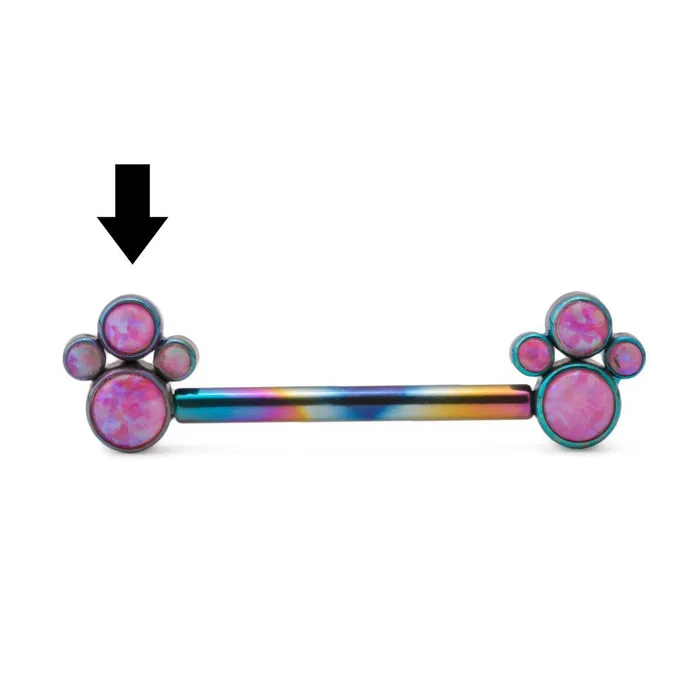 Dildos Tilum 14g12g Opal Cluster Titanium Top Internally Threaded at the Left Price Per 1 Tilum