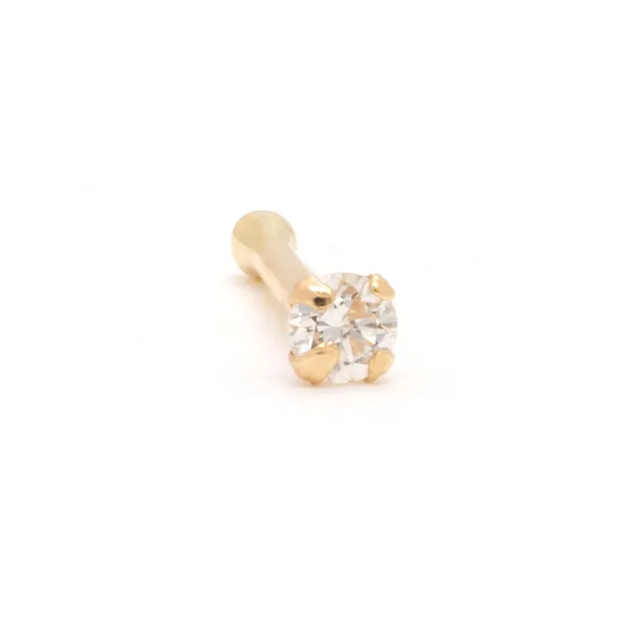 Dildos Tilum Tilum 20g 2mm Real Diamond Yellow Gold Nose Bone