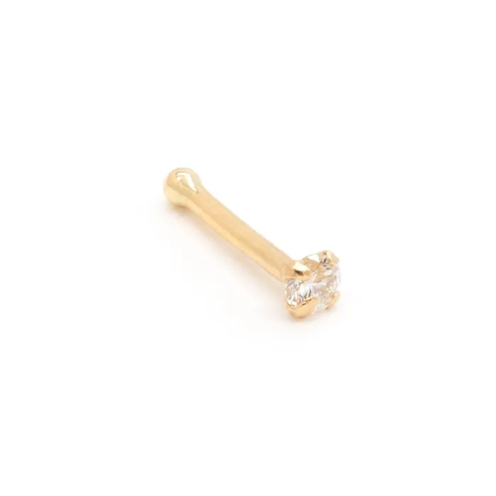 Dildos Tilum Tilum 20g 2mm Real Diamond Yellow Gold Nose Bone