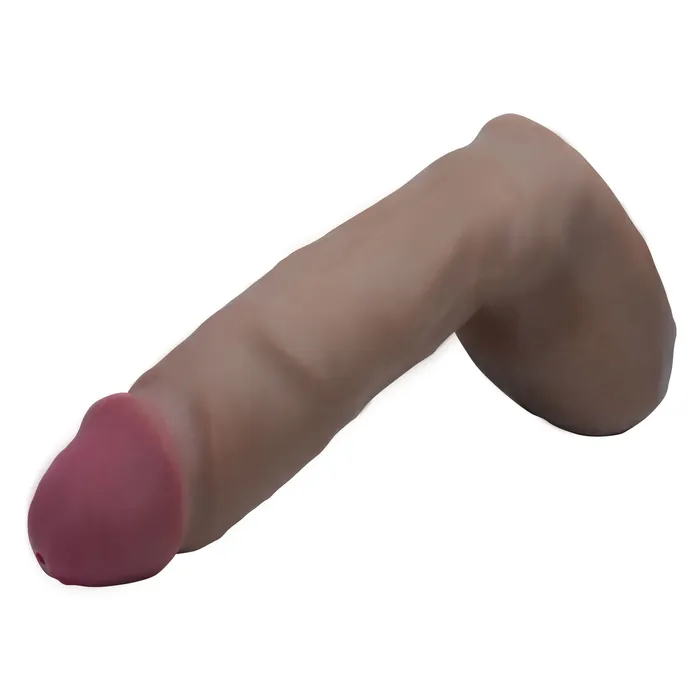 Dildos XR Brands Loadz Squirting 8 Inch Chocolate Tone Dildo Squeeze and Squirt