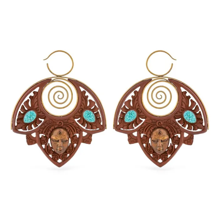 Elementals Organics 14g Spiral of Life Saba Wood Carved Earring with Crushed Turquoise Inlay and Bronze Price Per 2 Male Sex Toys Elementals Organics 14g Spiral of Life Saba Wood Carved Earring with Crushed Turquoise Inlay and Bronze Price Per 2 Male Sex Toys