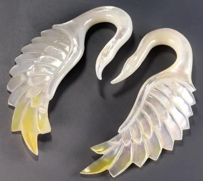 Elementals Organics Anal Mother of Pearl SWANS Hanger Organic Jewelry 2mm 95mm Price Per 1