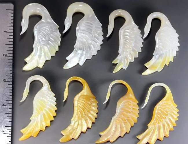 Elementals Organics Anal Mother of Pearl SWANS Hanger Organic Jewelry 2mm 95mm Price Per 1