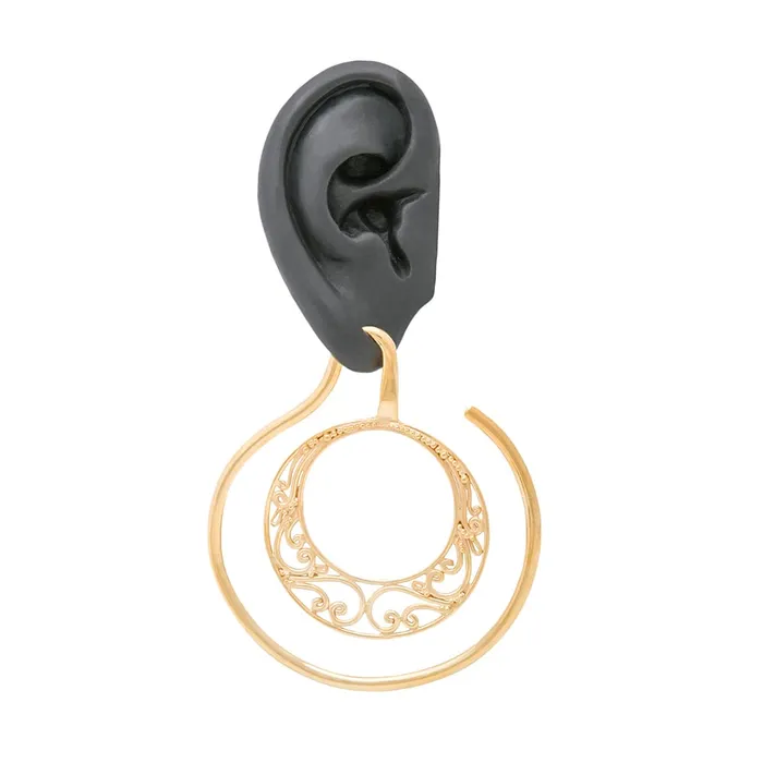 Elementals Organics French Filigree Crescent Gold Plated Ear Weight 4mm Thick Price Per 1 Anal