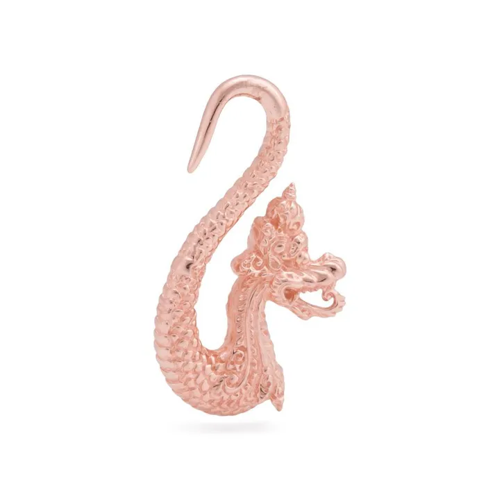 Elementals Organics Vibrators Lucky Dragon Rose Gold Plated Brass Ear Weights 4mm Thick Price Per 2