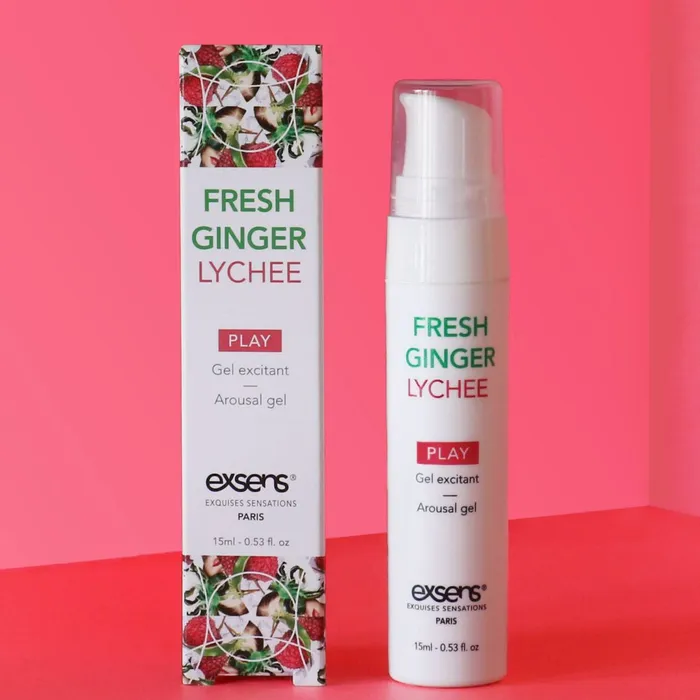 Enhancers Exsens Exsens Cooling Ginger Litche Flavored Arousal Gel 15ml