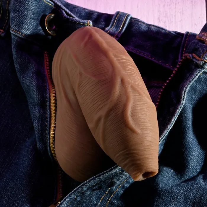 Evolved Novelties Dildos The Uncircumcised Packer Dark Tone
