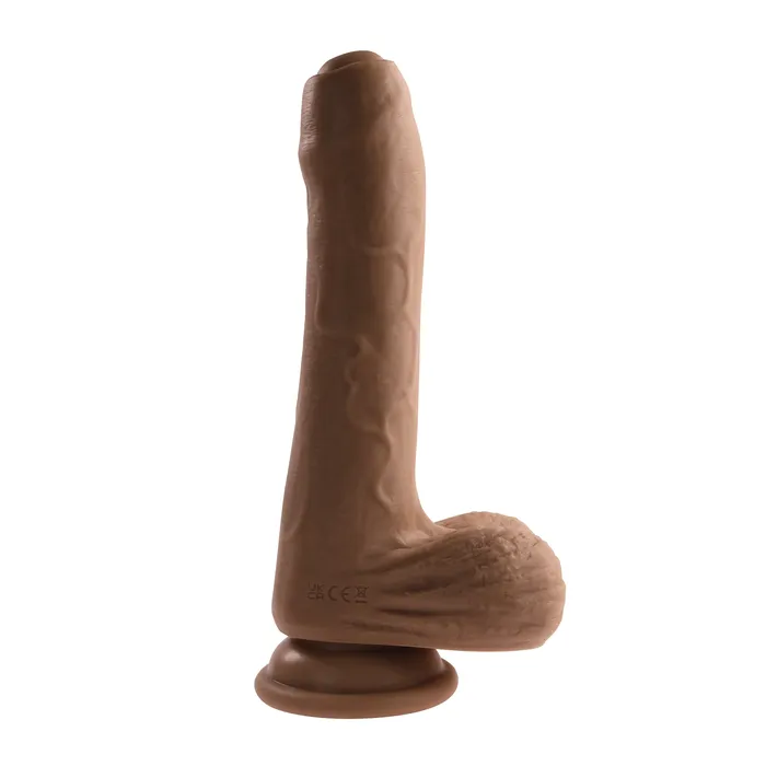 Evolved Novelties Peek A Boo Uncut Vibrating 8 Silicone Caramel Dildo Female Sex Toys