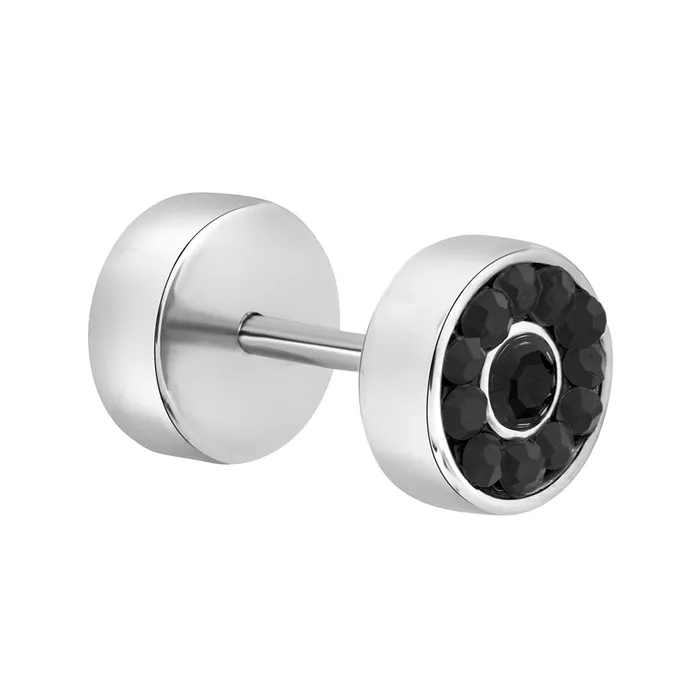 FAKE PLUG 12 Stone Black BLING Fake Piercing 16g thin post Price Per 1 Painful Pleasures Anal