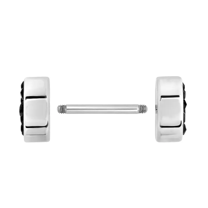 FAKE PLUG 12 Stone Black BLING Fake Piercing 16g thin post Price Per 1 Painful Pleasures Anal