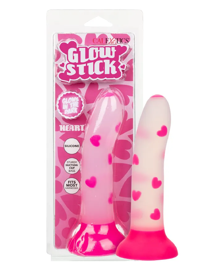 Female Sex Toys CalExotics Glow Stick Heart Silicone First Time Glow in the Dark Dildo