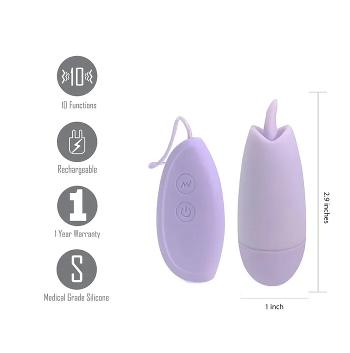 Female Sex Toys Maia Toys ELLIE 10Function USB Rechargeable Wired Bullet Vibrator With Flickering Tongue