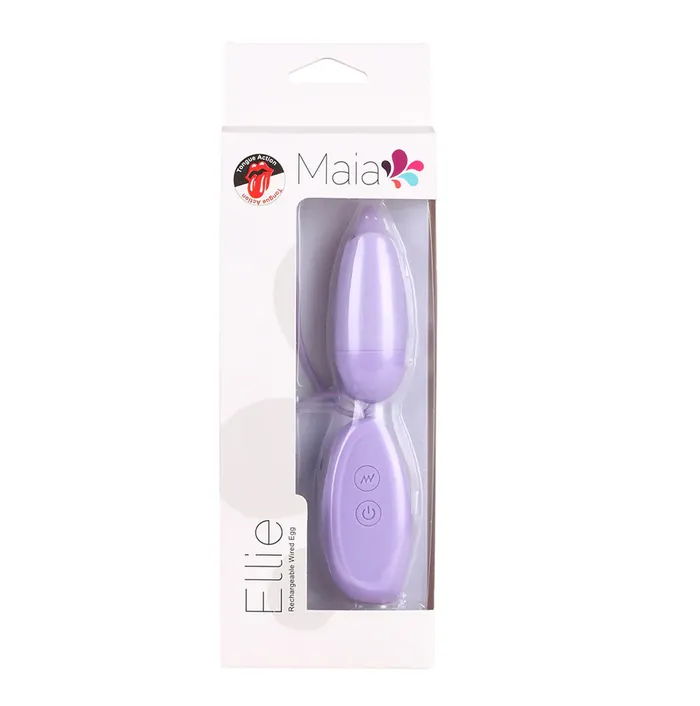Female Sex Toys Maia Toys ELLIE 10Function USB Rechargeable Wired Bullet Vibrator With Flickering Tongue