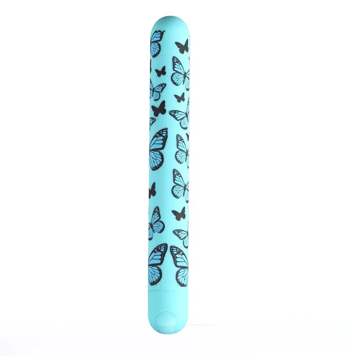 Female Sex Toys Maia Toys Maia Toys MONARCH USB Rechargeable XLong Butterfly Print Super Charged Bullet Violet
