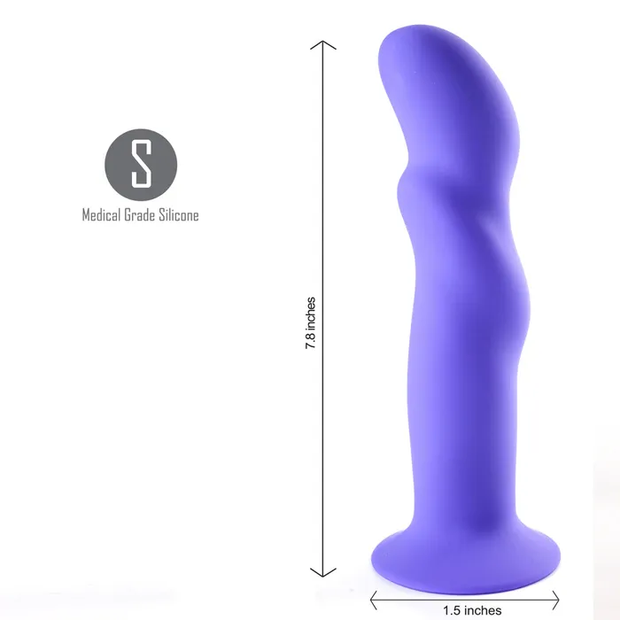 Female Sex Toys Maia Toys RILEY Silicone Swirled Dong PURPLE Harness Compatible