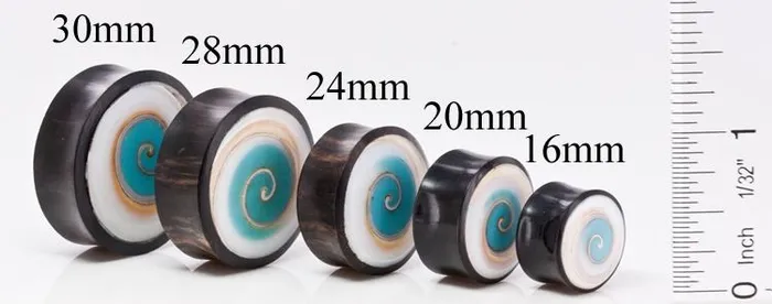 Female Sex Toys Shell Inlay on Horn Double Flare Organic Jewelry 16mm30mm Price Per 1 Elementals Organics