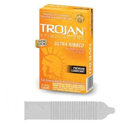 Female Sex Toys Trojan Trojan Ultra Ribbed 12 Pk