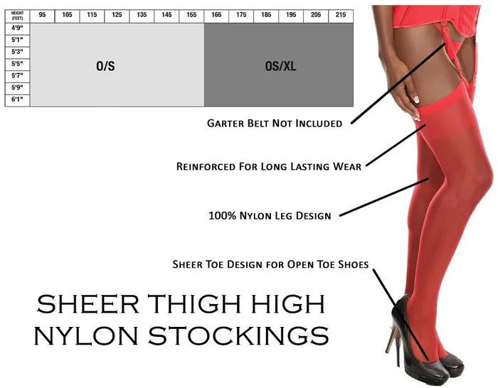 Hosiery Coquette Thigh High Sheer Nylon Stockings Hosiery Coquette