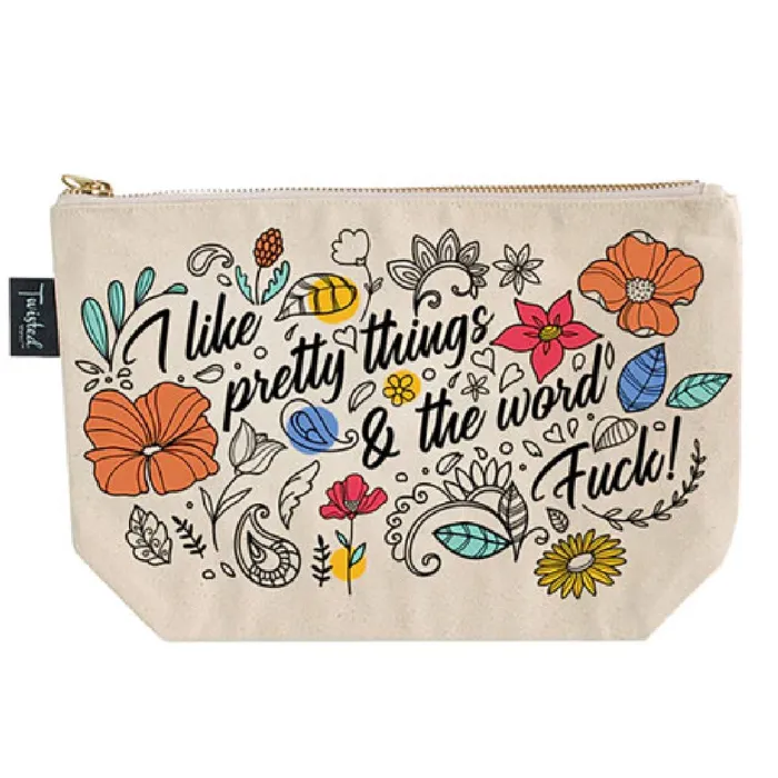 I Like Pretty Things and the Word Fck Printed Zip Up Storage Bag Twisted Wares Vibrators