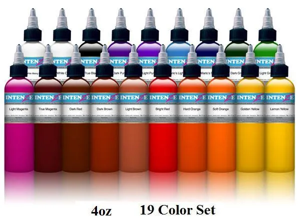 Intenze Anal Basic 4oz Color Set Intenze Tattoo Ink 19 Bottles
