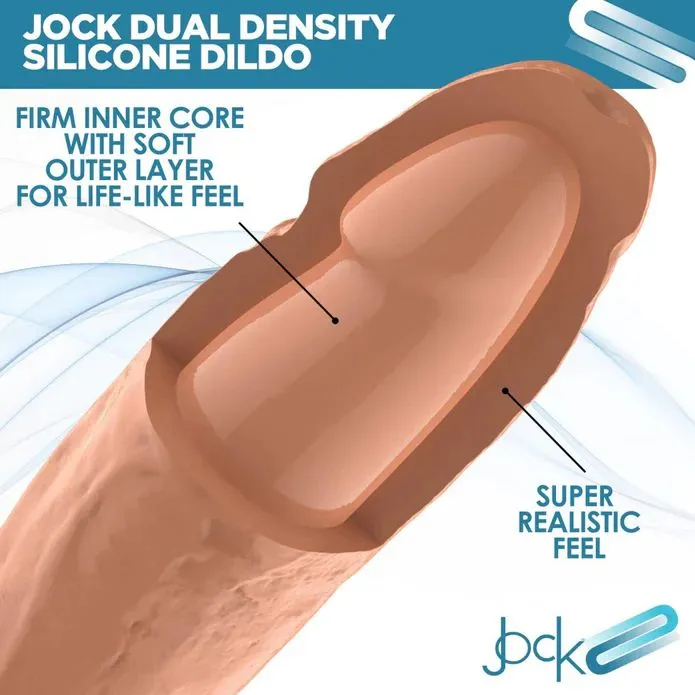Jock Dual Density Silicone Thick 7 Inch Dildo with Suction Cup Vanilla XR Brands Female Sex Toys