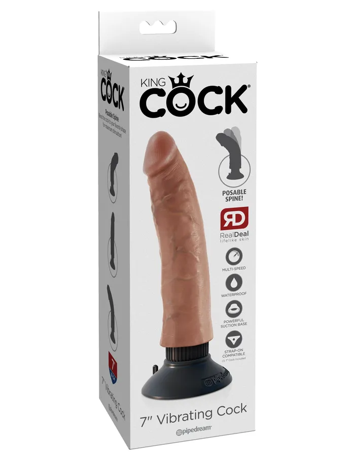 King Cock 7 inch Vibrating Cock Pleasher Spot Dildos