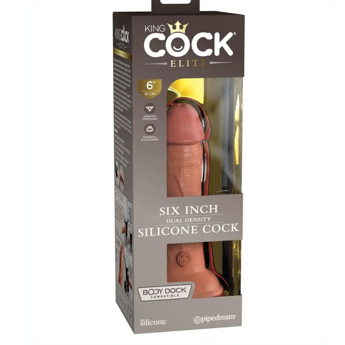 King Cock Elite 6 Silicone Dual Density Dildo Caramel Pipedream Products Dildos
