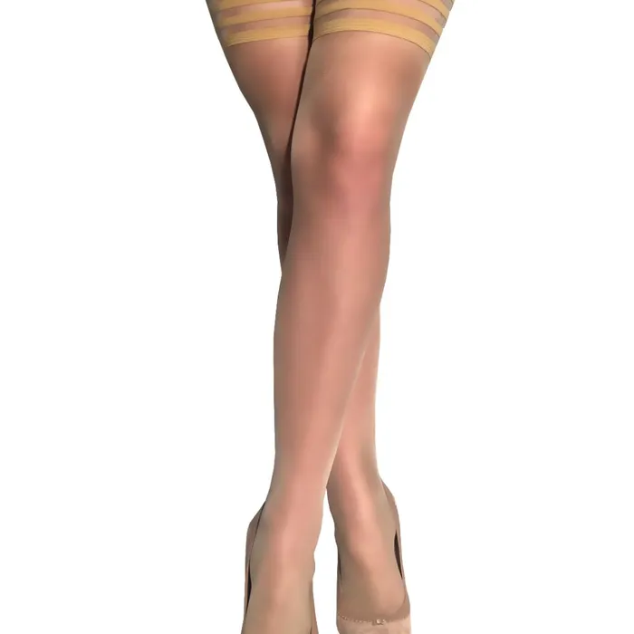Kixies Vibrators Kixies Jenny Silky Champagne Nude Thigh Highs sizes AD