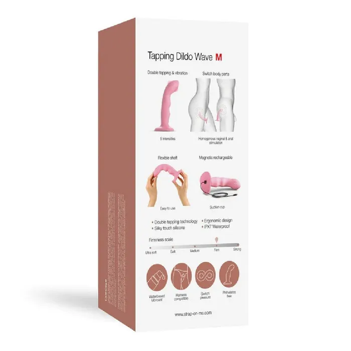 Lovely Planet Female Sex Toys Strap on Me GSpot Tapping Silicone Dildo Pink