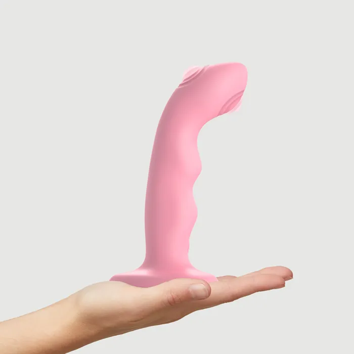 Lovely Planet Female Sex Toys Strap on Me GSpot Tapping Silicone Dildo Pink
