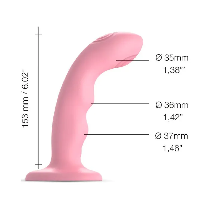Lovely Planet Female Sex Toys Strap on Me GSpot Tapping Silicone Dildo Pink