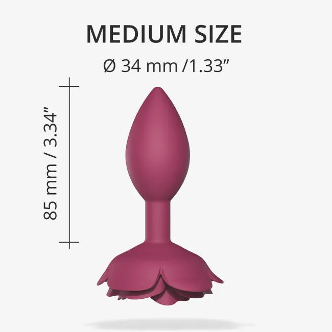 Lovely Planet Open Roses Medium Red Silicone Flower Butt Plug Anal