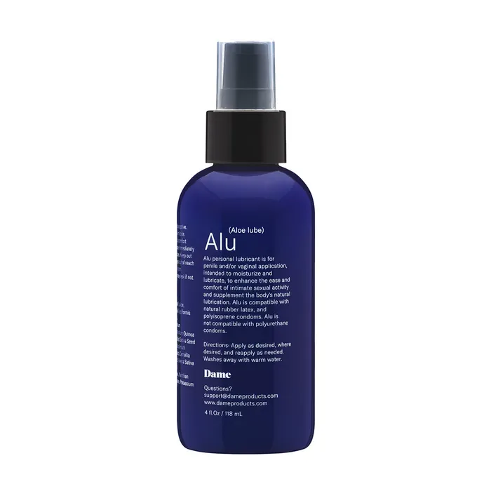Lubricants Dame Products Alu Aloe Vera Water Based Lubricant and Intimate Moisturizer 4 oz