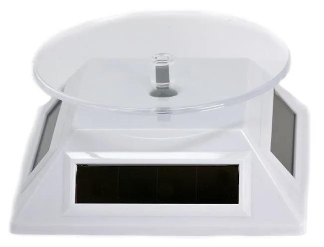 Male Sex Toys Painful Pleasures Solar Powered White Small Spinning Display Turntable