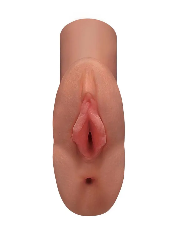 Male Sex Toys Pipedream Products PDX Plus Perfect Pussy Double Stroker Male Masturbator TAN