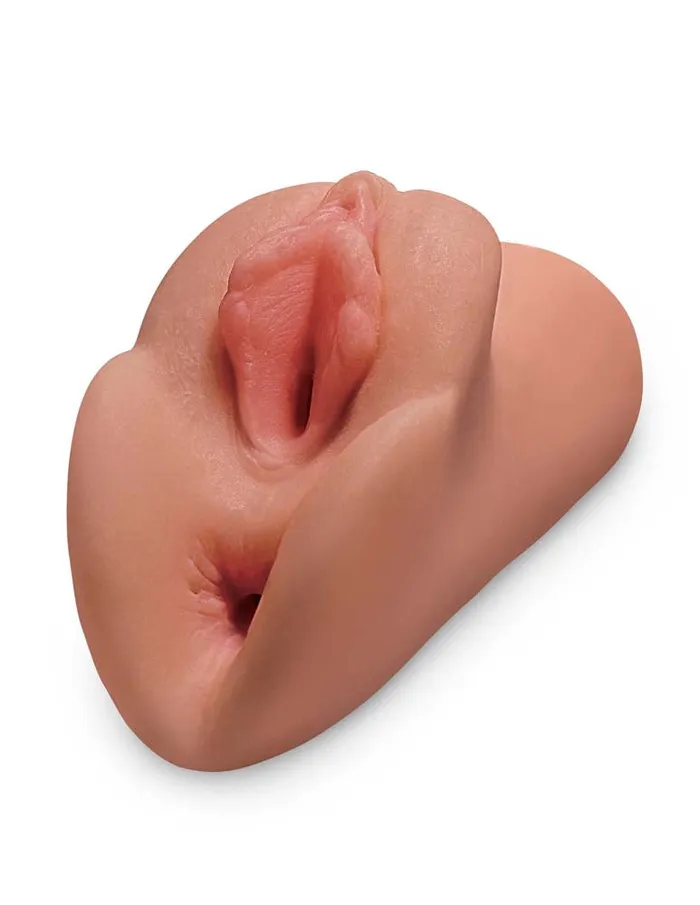 Male Sex Toys Pipedream Products PDX Plus Perfect Pussy Double Stroker Male Masturbator TAN