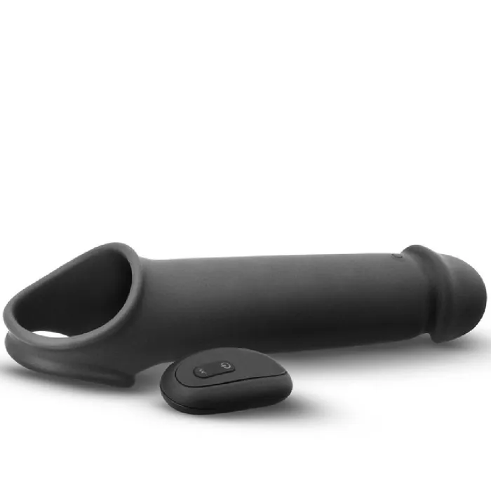 Male Sex Toys Renegade Brute Vibrating Hollow Black Penis Extension with Remote NS Novelties