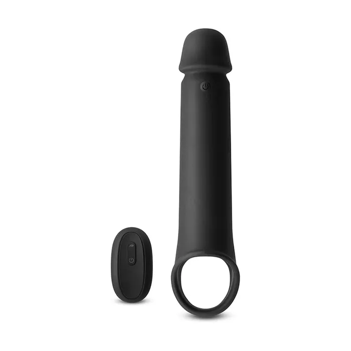 Male Sex Toys Renegade Brute Vibrating Hollow Black Penis Extension with Remote NS Novelties
