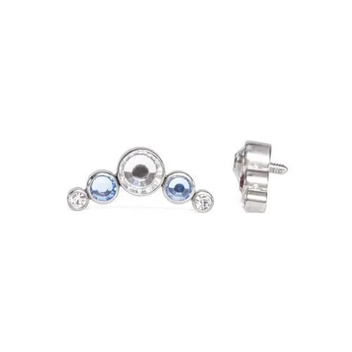 Male Sex Toys Tilum Tilum 18g16g Internally Threaded Crescent Jewel Cluster Top with 4mm Crystal Price Per 1